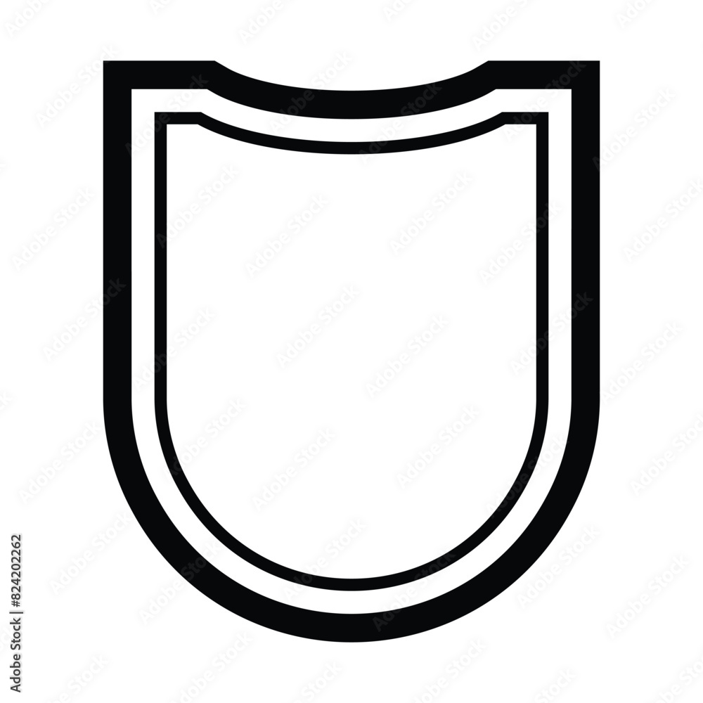Aufkleber shield icon element with two lines, the outer line is thicker