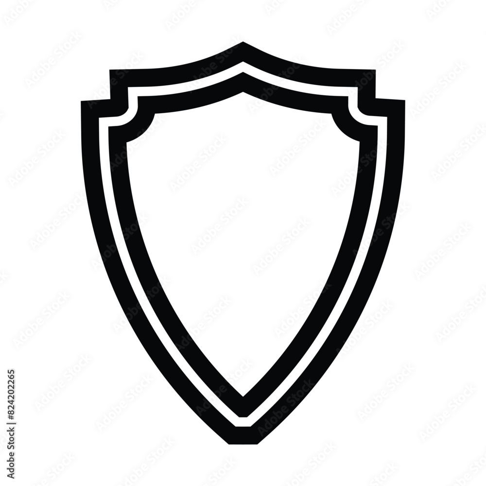 Aufkleber shield icon element with two lines, the outer line is thicker