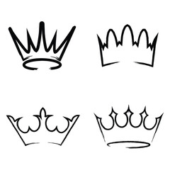 crown icon element with textured grounge