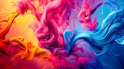 paint splashing in vibrant colors and liquid motion