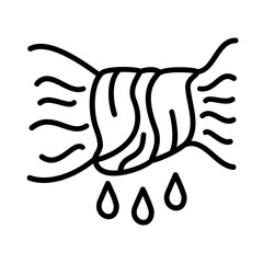 wring out clothes of laundry and clean service doodle icons