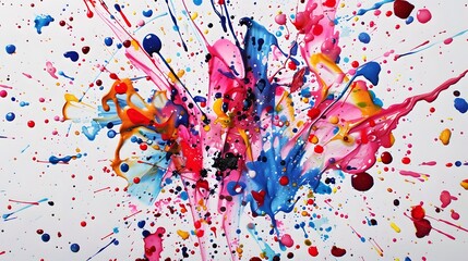 paint splashing in vibrant colors and liquid motion