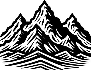 Mountain and Forest Silhouette. Camping, Mountain, Adventure, Hiking PNG