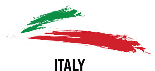 italy flag brush strokes grunge style vector illustration for republic day of Italy. italy national day celebration 2nd june flag on white background.