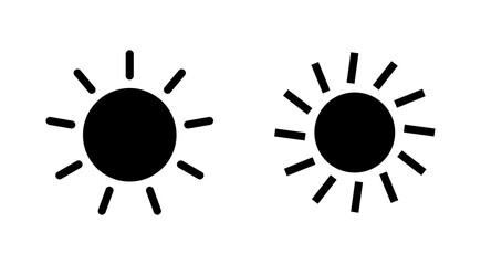Sun icon set. Brightness Icon vector