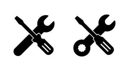 Repair tools icon set. tool icon vector. setting icon vector. Wrench and screwdriver. support, Service