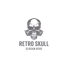 Retro skull logo vector illustration