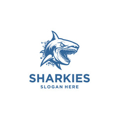 Shark attack logo vector illustration