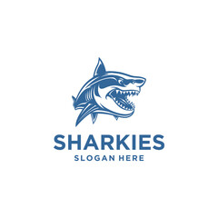 Shark attack logo vector illustration