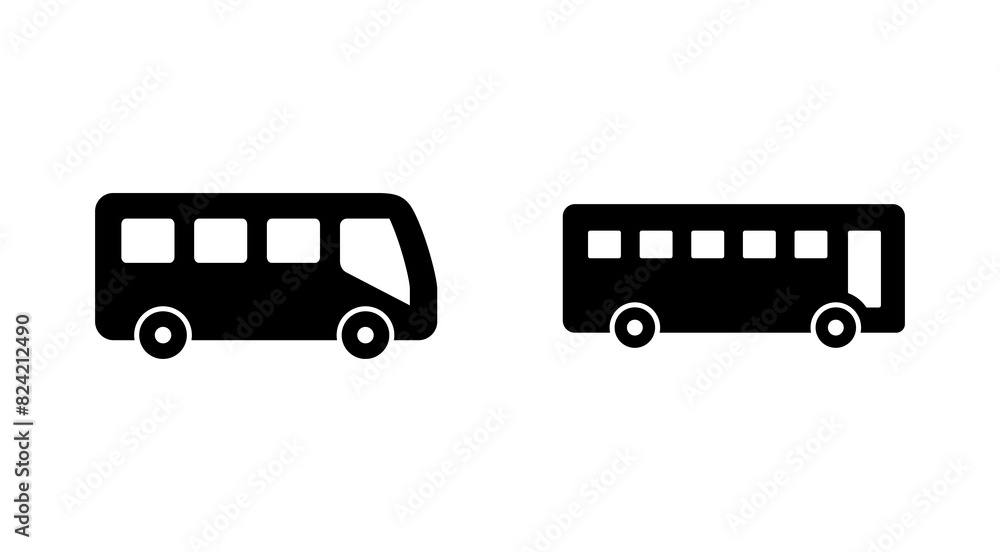 Wall mural bus icon set. bus vector icon