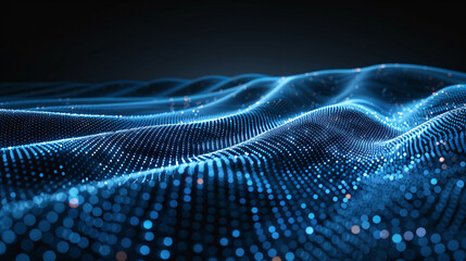 Blue particle digital information space big data abstract background
