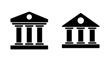 Bank icon set. bank vector icon, museum, university