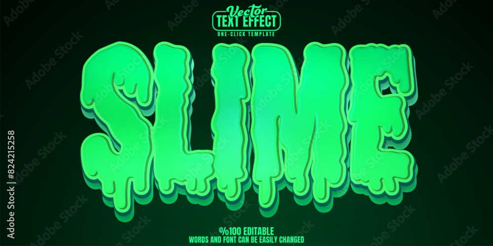 Poster slime editable text effect, customizable liquid and trash 3d font style