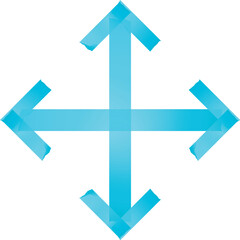 Arrows in four directions in marker hand draw design