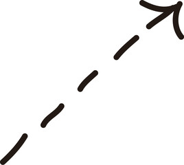 Dotted line arrow pointing upward to the right