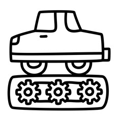 loading car of car service doodle icons