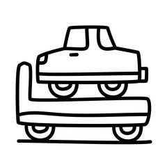 loading truck of car service doodle icons