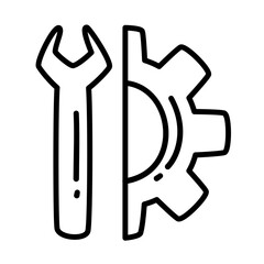 maintenanceof car service doodle icons
