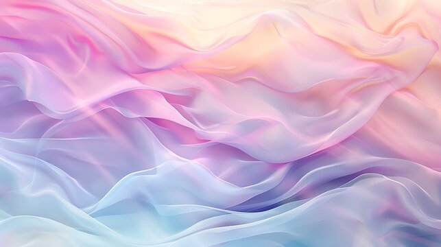 Fototapeta Soft pastel LGPTQ pride abstract background wallpaper with gentle flowing waves in soothing hues