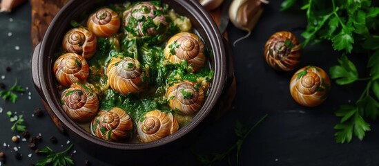 Cooked Snails with Green Herbs