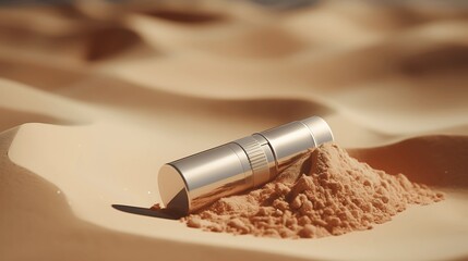 Sunscreen products concept. Flat lay photo of white cosmetic tubes without label. Generative AI