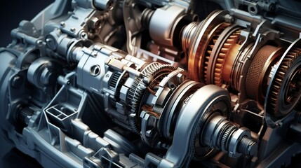Fototapeta premium A photo of a modern car transmission system.