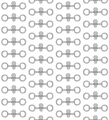 Obraz premium Vector seamless pattern of hand drawn doodle sketch colored horse equestrian bit isolated on white background