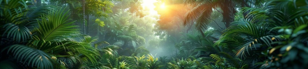 Background Tropical. Enveloped by verdant foliage, the rainforest's diverse plant life fascinates scientists and nature lovers, offering a glimpse into its rich biodiversity.