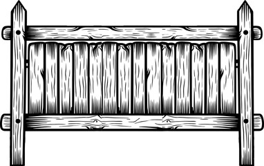 Retro wooden sign sketch drawing