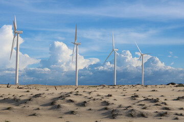 wind turbines in the desert