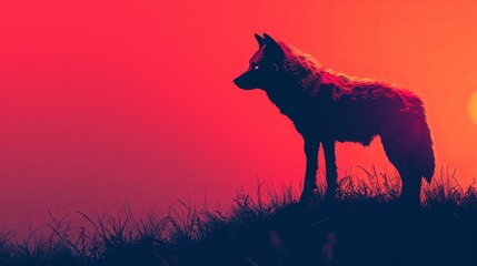 The lone wolf howls at the blood red moon.