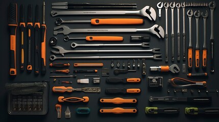 A photo of a set of neatly arranged diagnostic tools.