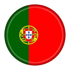 Portugal flag button with clipping path