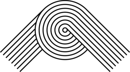 Nordic figure stroke, stripy zen shape