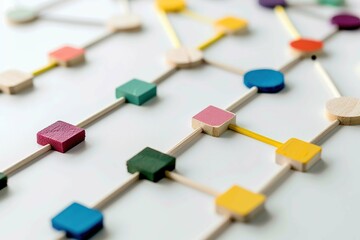 Miniature flowchart, isolated on white