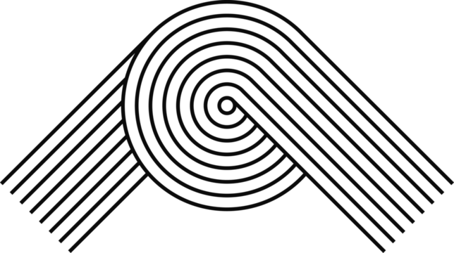 Nordic figure stroke, stripy zen shape