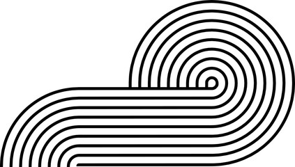 Round stripy zen shape, line pattern