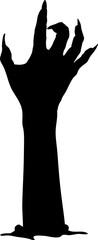 Scary zombie hand sticking from ground © Vector Tradition