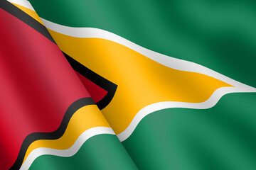 Guyana waving flag 3d illustration