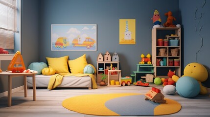 A photo of a vibrant and colorful kid's room decor.