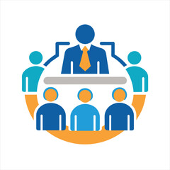 business people icon. Solid icon, Editable stroke. Vector illustration.