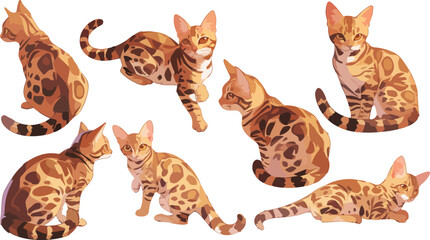 bengal cat clipart vector for graphic resources	