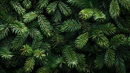 Pine or fir branch Can be used for background, greeting cards, flyers, invitation. copy space. top view. 