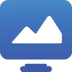 blue monitor graph icon.