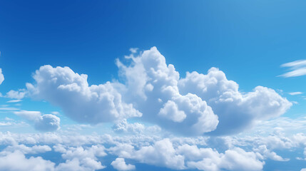 Photo of some white whispy clouds and blue sky cloudscape. Generative AI