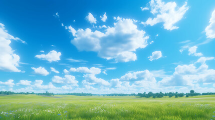 Obraz premium White cloud on blue sky. Generative AI