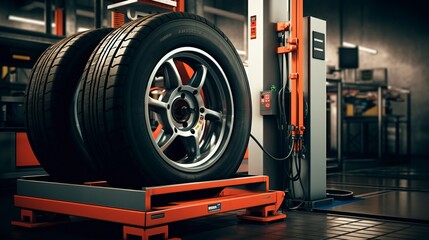 A photo of a well-maintained tire balancing machine.