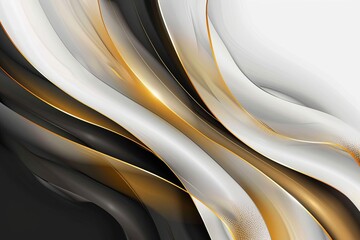 luxurious gold white and black abstract presentation background digital illustration