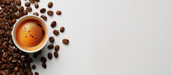 Espresso Coffee Cup with Roasted Beans