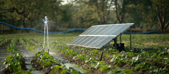 Solar-Powered Irrigation System in Field